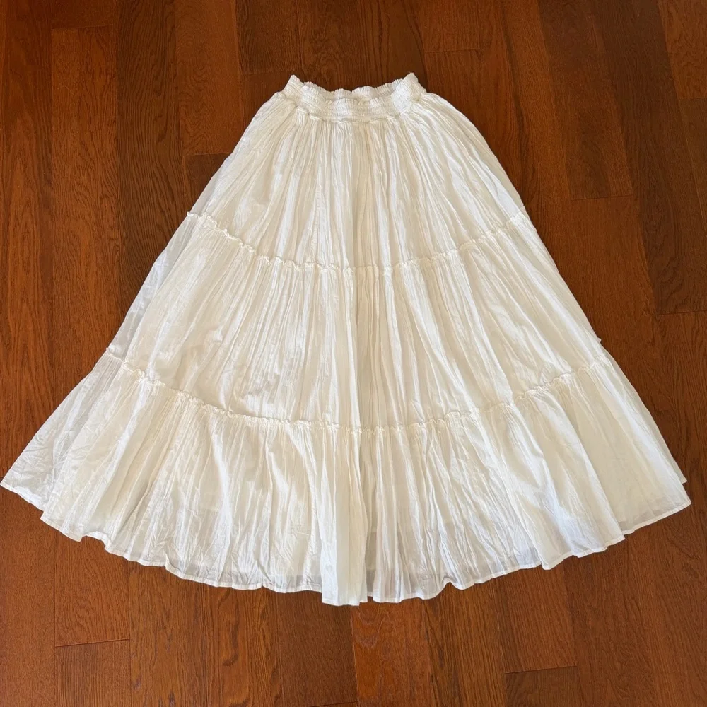 Lucky Brand White Cotton Maxi Skirt Broomstick Maxi size S - Picture 6 of 10